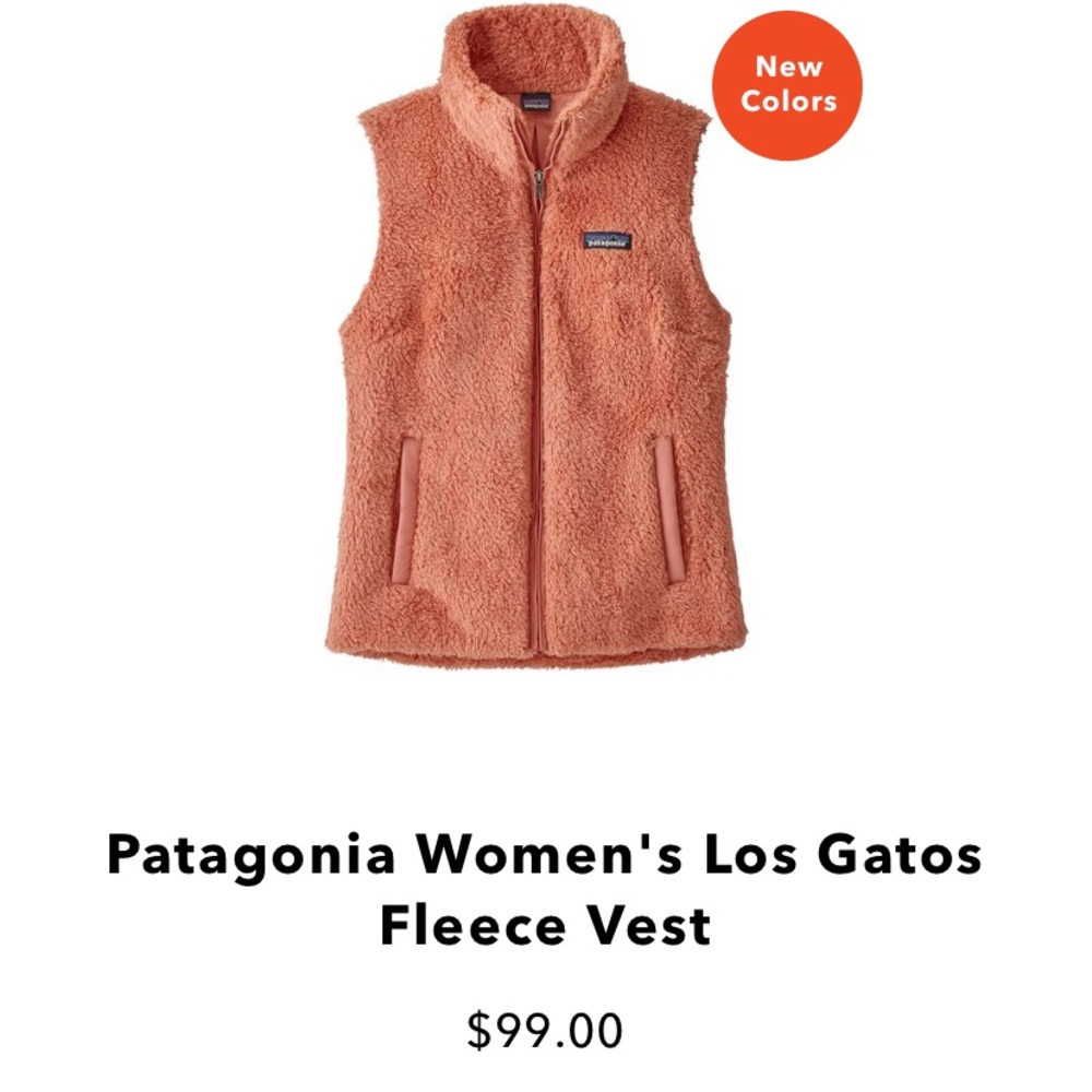 NEW Patagonia Womens Fleece Los Gatos Vest - Melon